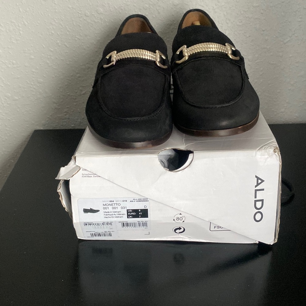 Men’s Aldo black monetto loafers